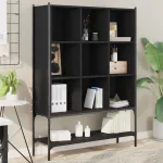 Bibliotecă, negru, 102x30x141,5 cm, lemn prelucrat GartenMobel Dekor