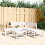 Set canapea de grădină, 5 piese, alb, lemn masiv de pin GartenMobel Dekor