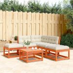 Set mobilier de grădină cu perne, 5 piese, lemn masiv de pin GartenMobel Dekor