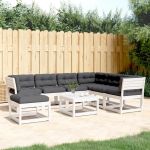 Set mobilier de grădină cu perne, 7 piese, lemn masiv de pin GartenMobel Dekor