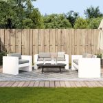 Set mobilier relaxare grădină, 2 piese, alb, lemn masiv de pin GartenMobel Dekor