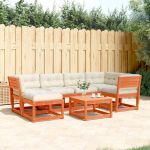 Set mobilier de grădină cu perne, 6 piese, lemn masiv de pin GartenMobel Dekor
