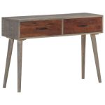 Masă consolă, gri, 110x35x75 cm, lemn masiv de mango nefinisat GartenMobel Dekor