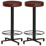Scaune de bar, 2 buc., 66 cm, piele naturală GartenMobel Dekor