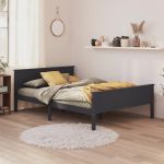 Cadru de pat, gri, 160x200 cm, lemn masiv de pin GartenMobel Dekor