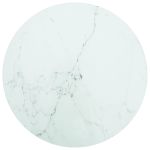 Blat masă, alb, Ø40x0,8 cm, sticlă securizată, design marmură GartenMobel Dekor