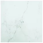 Blat masă alb 60x60cm 6mm sticlă securizată, design de marmură GartenMobel Dekor