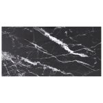 Blat masă negru 100x50 cm 6 mm sticlă securizată design marmură GartenMobel Dekor