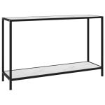 Masă consolă, alb, 120 x 35 x 75 cm, sticlă securizată GartenMobel Dekor
