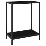 Masă consolă, negru, 60 x 35 x 75 cm, sticlă securizată GartenMobel Dekor