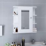 Dulap de baie cu oglindă, alb, 66x17x63 cm, MDF GartenMobel Dekor