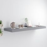 Raft de perete suspendat, gri, 80x23,5x3,8 cm, MDF GartenMobel Dekor
