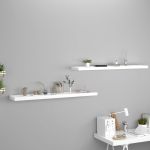 Rafturi de perete suspendate, 2 buc., alb, 120x23,5x3,8 cm, MDF GartenMobel Dekor