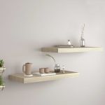 Rafturi de perete suspendate, 2 buc., stejar 60x23,5x3,8 cm MDF GartenMobel Dekor