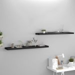 Rafturi de perete suspendate 2 buc., negru 120x23,5x3,8 cm, MDF GartenMobel Dekor