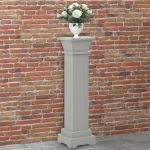 Suport de plante clasic formă stâlp pătrat gri 17x17x66 cm MDF GartenMobel Dekor