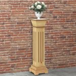 Suport plante clasic în formă stâlp pătrat lemn 17x17x66 cm MDF GartenMobel Dekor