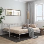 Cadru pat canapea extensibilă, alb, 90x200 cm, metal GartenMobel Dekor