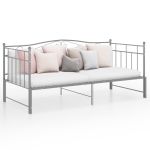 Cadru pat canapea extensibilă, gri, 90x200 cm, metal GartenMobel Dekor