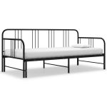 Cadru pat canapea extensibilă, negru, 90 x 200 cm, metal GartenMobel Dekor