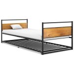 Cadru pat extensibil, negru, 90x200 cm, metal GartenMobel Dekor