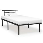 Cadru de pat, negru, 100 x 200 cm, metal GartenMobel Dekor