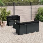 Set mobilier de grădină cu perne, 6 piese, negru, poliratan GartenMobel Dekor