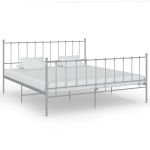 Cadru de pat, gri, 200x200 cm, metal GartenMobel Dekor