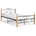 Cadru de pat, negru, 120x200 cm, metal GartenMobel Dekor