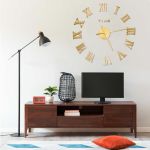 Ceas de perete 3D, auriu, 100 cm, XXL, design modern GartenMobel Dekor