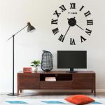 Ceas de perete 3D, negru, 100 cm, XXL, design modern GartenMobel Dekor