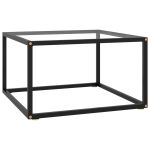 Măsuță de cafea, negru, 60x60x35 cm, sticlă securizată GartenMobel Dekor