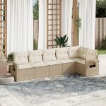 Set canapele de grădină cu perne, 6 piese, bej, poliratan GartenMobel Dekor