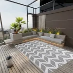 Covor de exterior, gri, 190x290 cm, PP GartenMobel Dekor