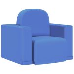 Canapea pentru copii 2-în-1, albastru, piele ecologică GartenMobel Dekor