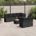 Set mobilier de grădină cu perne, 6 piese, negru, poliratan GartenMobel Dekor