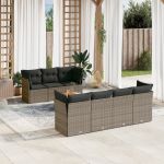 Set mobilier grădină cu perne, 6 piese, gri, poliratan GartenMobel Dekor