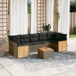 Set canapele de grădină cu perne, 8 piese, gri, poliratan GartenMobel Dekor