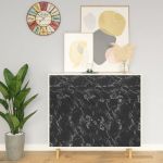 Folie de mobilier autoadezivă, negru piatră, 500x90 cm, PVC GartenMobel Dekor