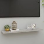Raft de perete suspendat, gri beton, 120x23,5x3,8 cm, MDF GartenMobel Dekor