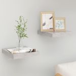 Rafturi perete suspendate 2 buc. gri beton 23x23,5x3,8 cm MDF GartenMobel Dekor