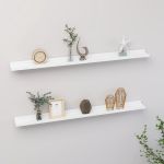 Rafturi de perete, 2 buc., alb, 100x9x3 cm GartenMobel Dekor