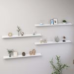 Rafturi de perete, 4 buc., alb, 100x9x3 cm GartenMobel Dekor