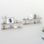 Rafturi de perete, 4 buc., gri beton, 100x9x3 cm GartenMobel Dekor