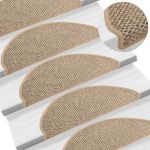 Covorașe scări autoadezive, 15 buc. bej închis, 65x21x4cm sisal GartenMobel Dekor