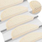 Covorașe scări autoadezive 15 buc. crem 56x17x3 cm aspect sisal GartenMobel Dekor