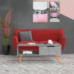 Măsuță de cafea, gri beton, 100x49,5x45 cm, lemn prelucrat GartenMobel Dekor