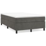 Pat box spring cu saltea, gri închis, 120x190 cm, catifea GartenMobel Dekor