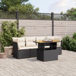 Set mobilier de grădină cu perne, 5 piese, negru, poliratan GartenMobel Dekor