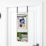 Oglindă pentru ușă, auriu, 30x80 cm, sticlă și aluminiu GartenMobel Dekor